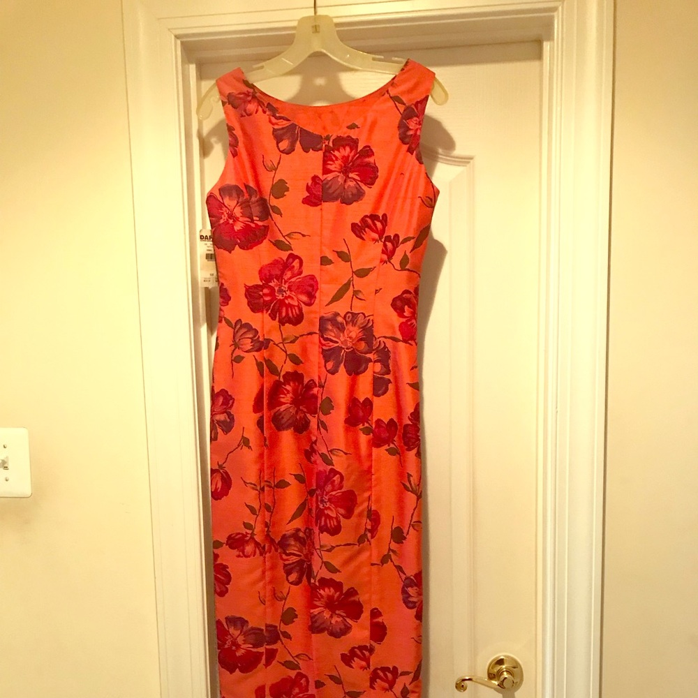 Orangish Red floral dress